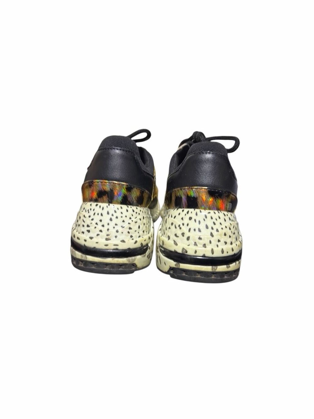 Steve Madden Cliff Women's Yellow & Black Leather Wedge Sneaker /Shoes Size 6.5M - Picture 6 of 8